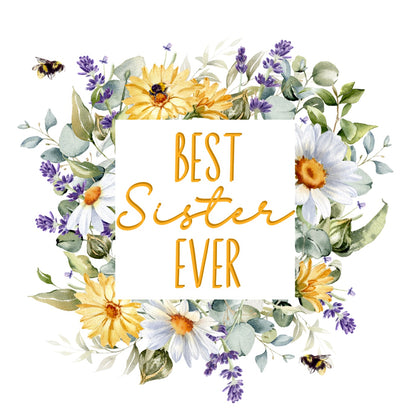 Best Sister Ever For Her Collection Art Square Personalised Coaster Gift Idea