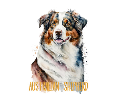 Australian Shepherd Dogs Collection Art Square Personalised Coaster Gift Idea