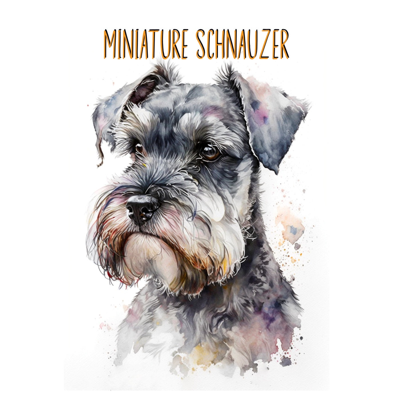 Miniature Schnauzer Dogs Collection Art Square Personalised Coaster Gift Idea