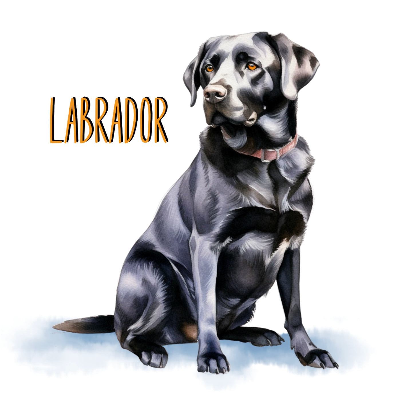Black Labrador Dogs Collection Art Square Personalised Coaster Gift Idea