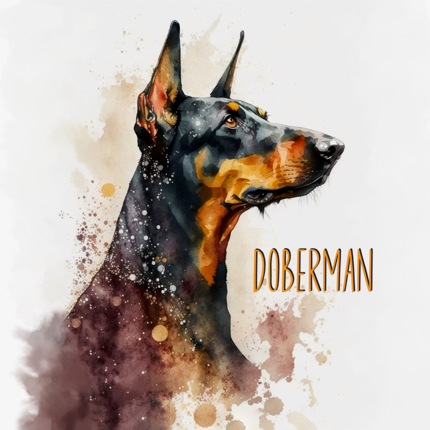 Doberman Dogs Collection Art Square Personalised Coaster Gift Idea