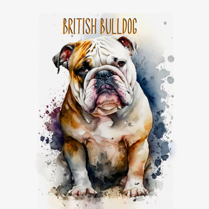 British Bulldog Dogs Collection Art Square Personalised Coaster Gift Idea