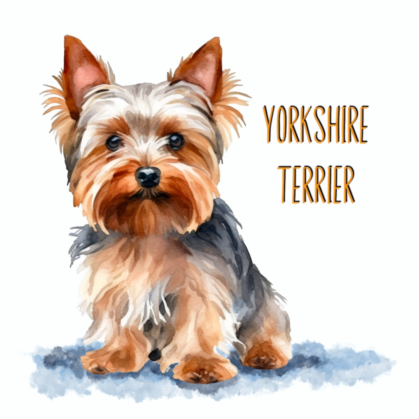 Yorkshire Terrier Dog Art Square Personalised Coaster Gift Idea