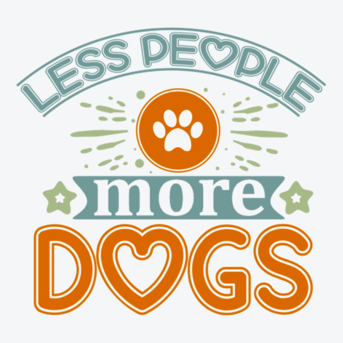 Less People, More Dogs Comic Collection Art Square Personalised Coaster Gift Idea