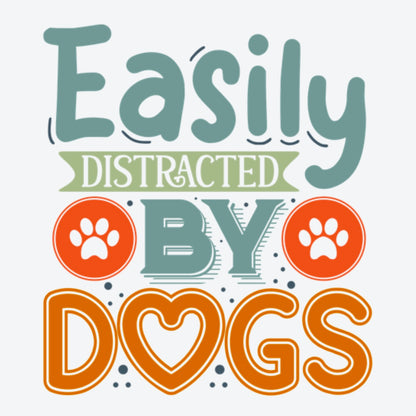 Easily Distracted By Dogs Comic Collection Art Square Personalised Coaster Gift Idea