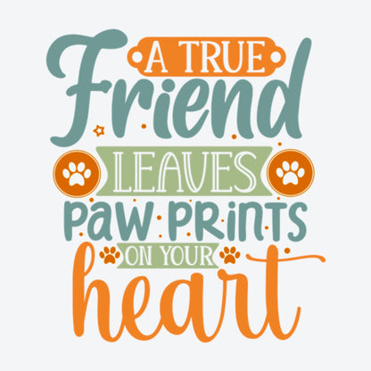 A True Friend Leaves Paw Prints On Your Heart Comic Collection Art Square Personalised Coaster Gift Idea