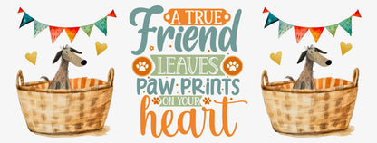 A True Friend Leaves Paw Prints On Your Heart Comic Collection Art Personalised Ceramic Mug Gift Idea