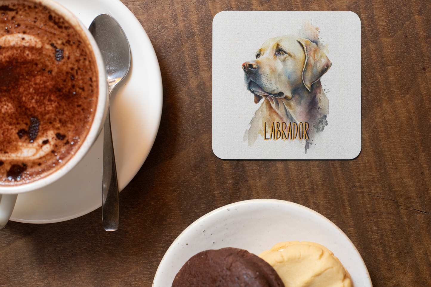 Yellow Labrador Dogs Collection Art Square Personalised Coaster Gift Idea