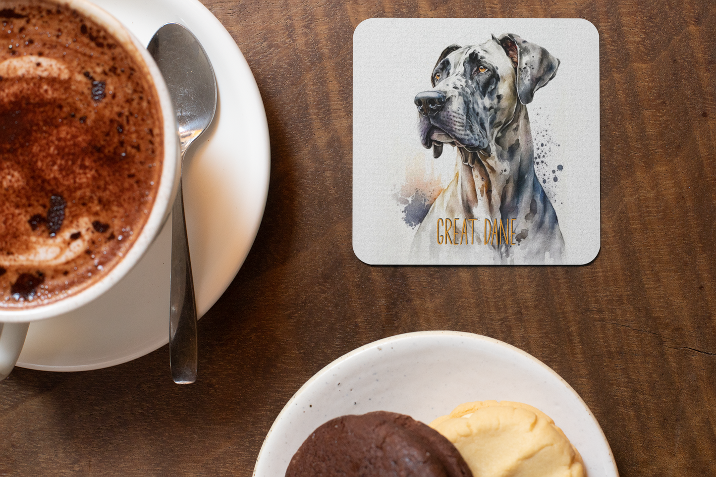 Great Dane Dogs Collection Art Square Personalised Coaster Gift Idea
