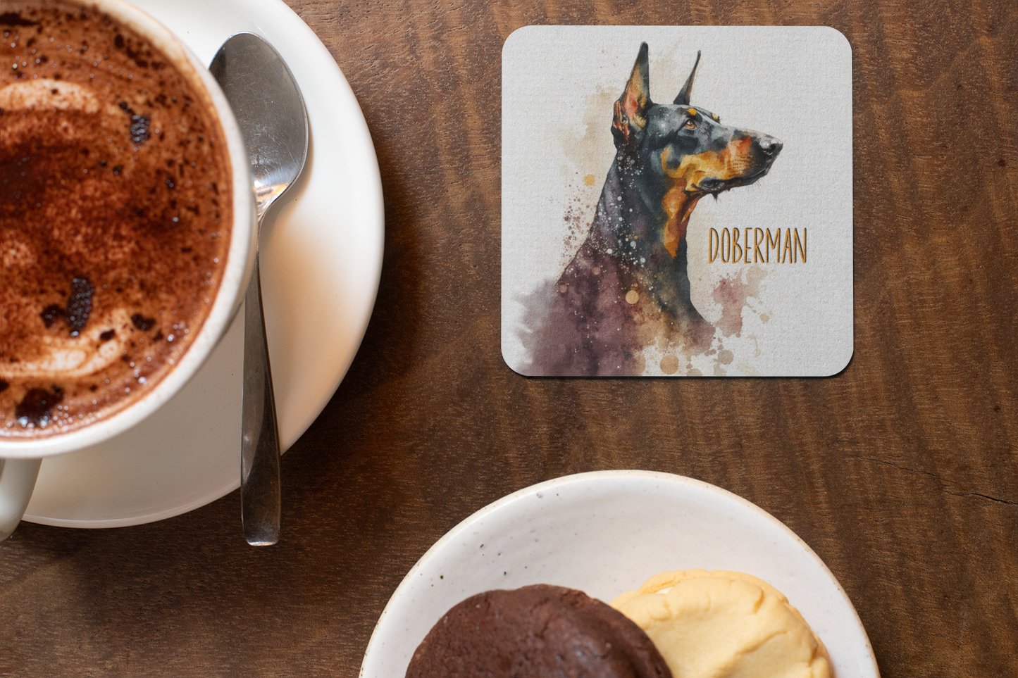 Doberman Dogs Collection Art Square Personalised Coaster Gift Idea