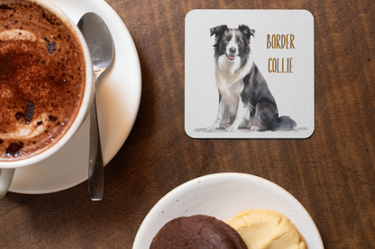 Border Collie Dogs Collection Art Square Personalised Coaster Gift Idea
