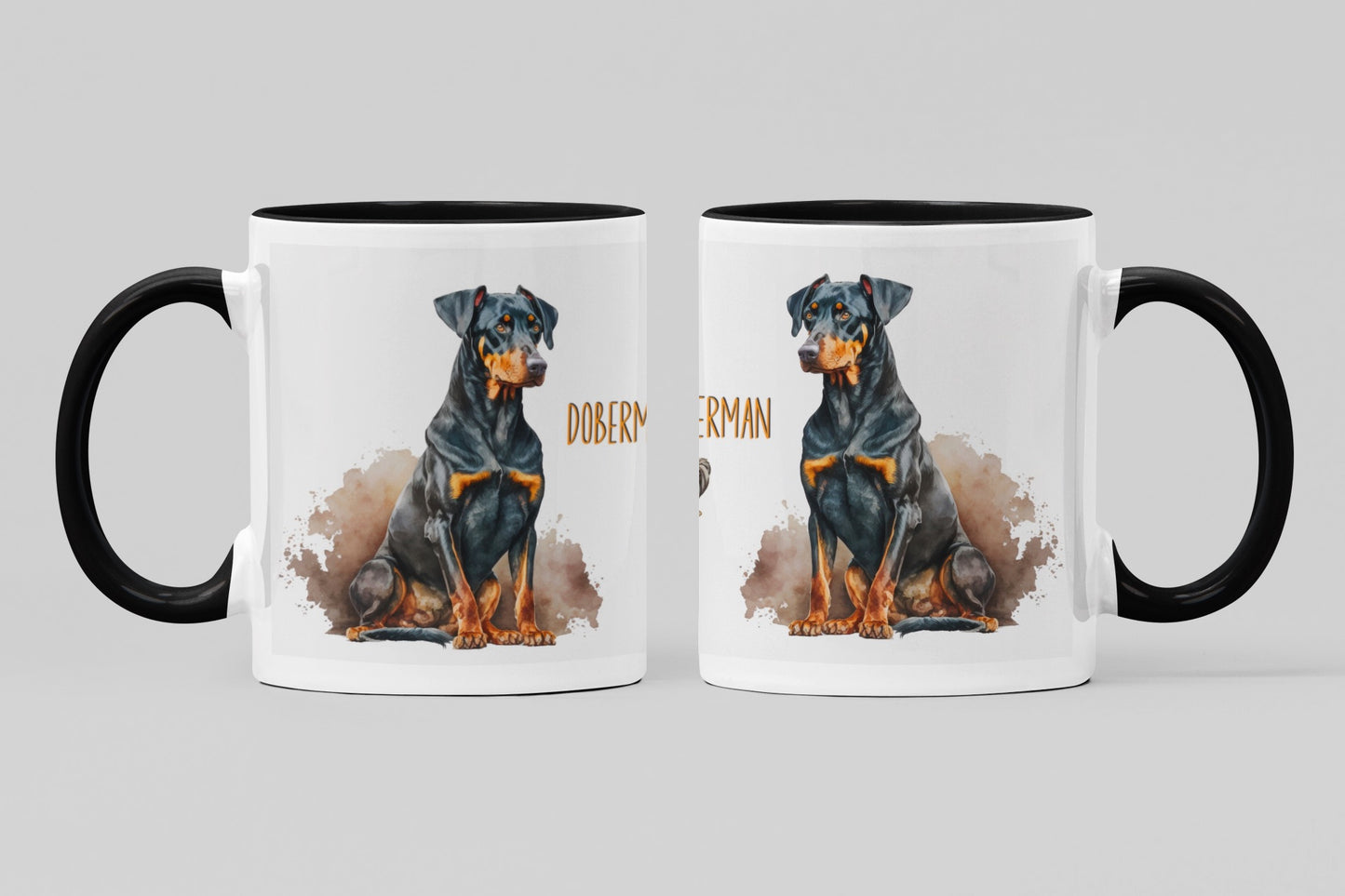 Doberman Dogs Collection Art Personalised Ceramic Mug Gift Idea