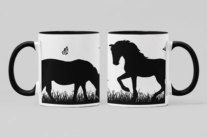 Horses Silhouette Collection Art Personalised Ceramic Mug Gift Idea