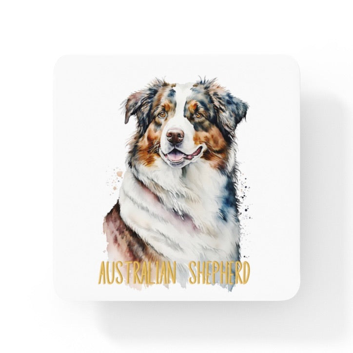 Australian Shepherd Dogs Collection Art Square Personalised Coaster Gift Idea
