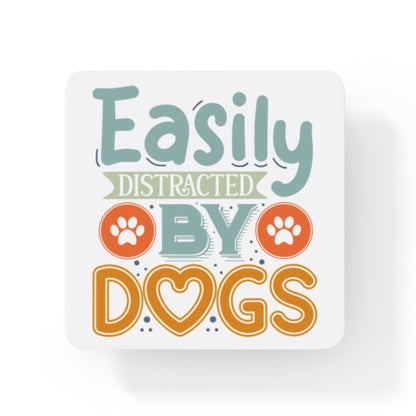 Easily Distracted By Dogs Comic Collection Art Square Personalised Coaster Gift Idea