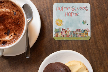 Home Sweet Home Comic Collection Art Square Personalised Coaster Gift Idea