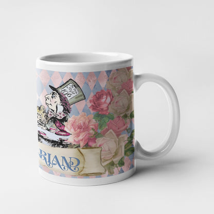 Mad Hatters Tea Party Alice In Wonderland Collection Art Personalised Ceramic Mug Gift Idea