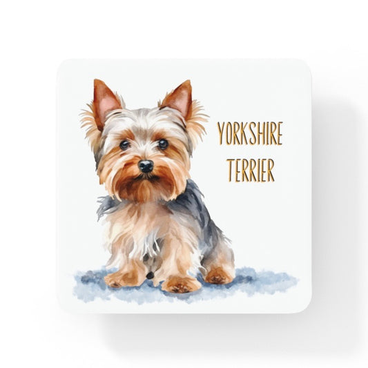 Yorkshire Terrier Dog Art Square Personalised Coaster Gift Idea