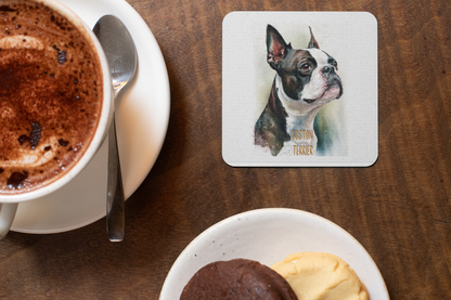 Boston Terrier Dogs Collection Art Square Personalised Coaster Gift Idea