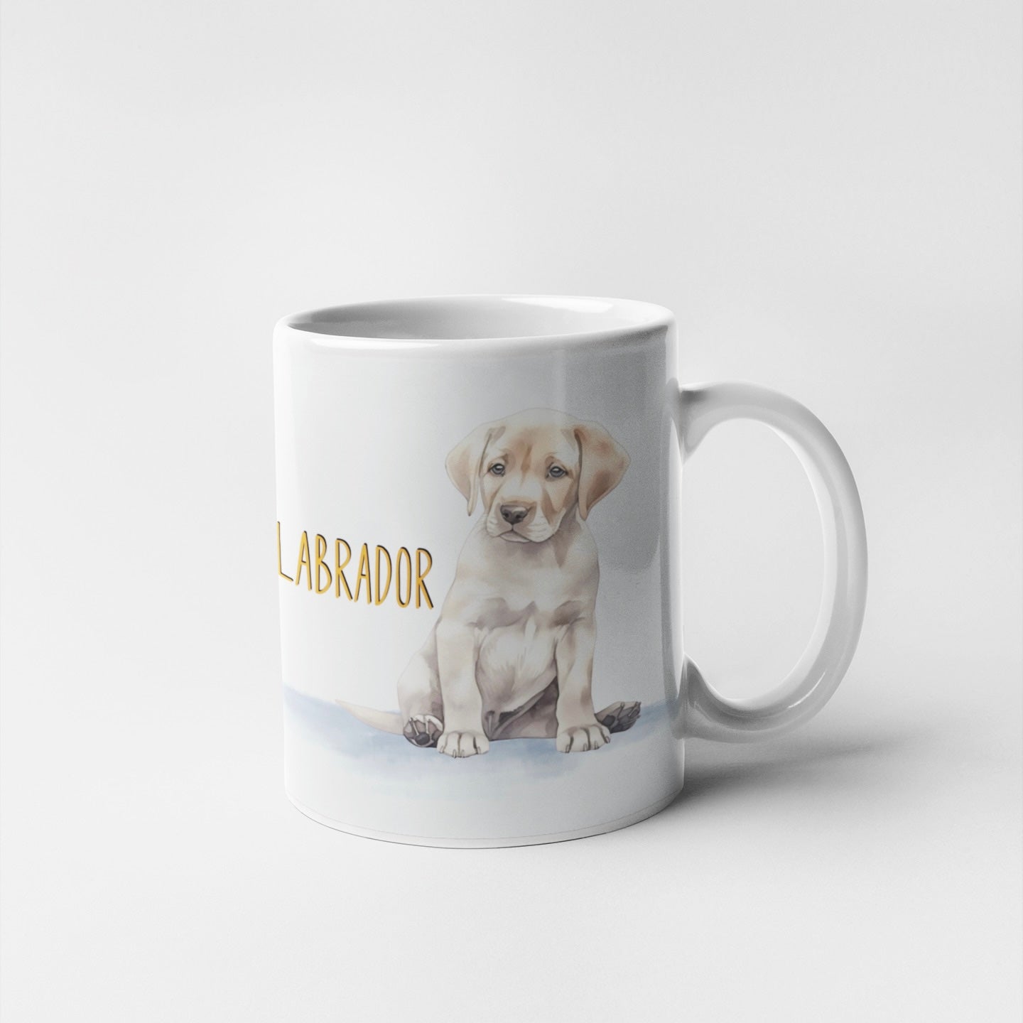 Yellow Labrador Puppy Dogs Collection Art Personalised Ceramic Mug Gift Idea
