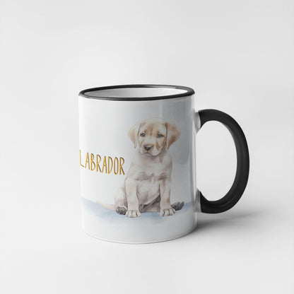 Yellow Labrador Puppy Dogs Collection Art Personalised Ceramic Mug Gift Idea