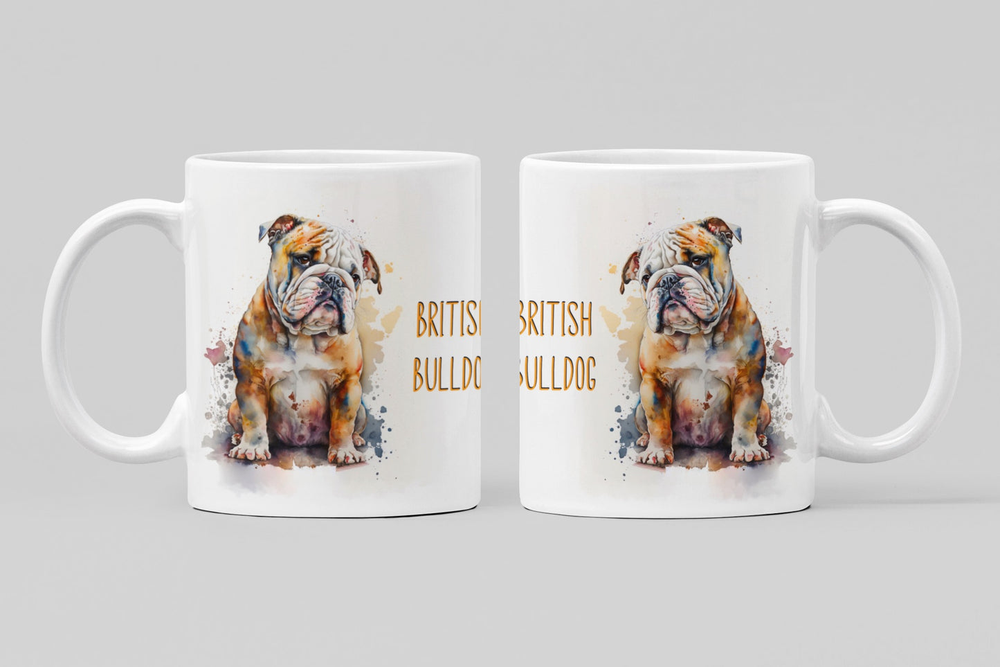 British Bulldog Dogs Collection Art Personalised Ceramic Mug Gift Idea