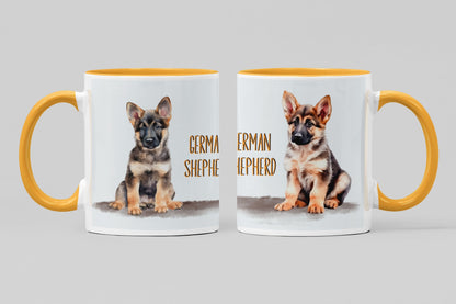 German Shepherd Puppy Dogs Collection Art Personalised Ceramic Mug Gift Idea