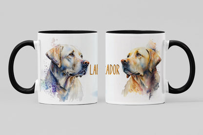 Yellow Labrador Dogs Collection Art Personalised Ceramic Mug Gift Idea