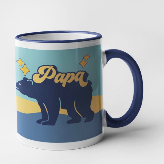 Papa Bear For Him Collection Art Personalised Ceramic Mug Gift Idea