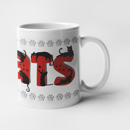 I Love Cats Silhouette Collection Art Personalised Ceramic Mug Gift Idea