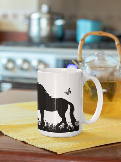 Horses Silhouette Collection Art Personalised Ceramic Mug Gift Idea