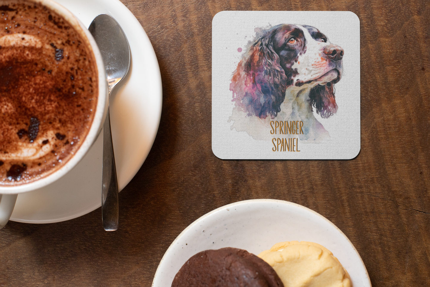 Springer Spaniel Dogs Collection Art Square Personalised Coaster Gift Idea