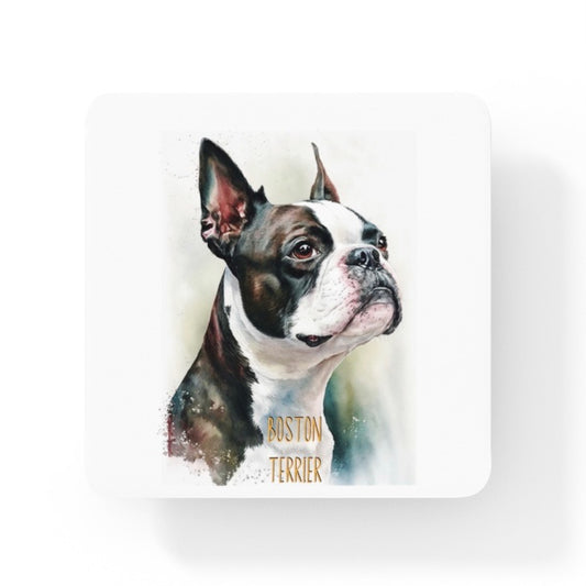 Boston Terrier Dogs Collection Art Square Personalised Coaster Gift Idea