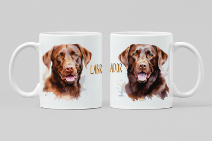 Chocolate Labrador Dogs Collection Art Personalised Ceramic Mug Gift Idea