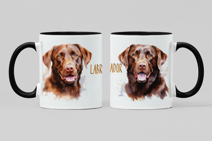 Chocolate Labrador Dogs Collection Art Personalised Ceramic Mug Gift Idea