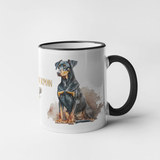 Doberman Dogs Collection Art Personalised Ceramic Mug Gift Idea
