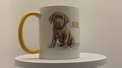 Chocolate Labrador Puppy Dogs Collection Art Personalised Ceramic Mug Gift Idea