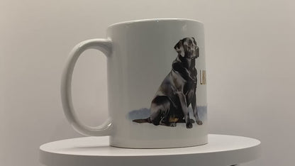 Black Labrador Dogs Collection Art Personalised Ceramic Mug Gift Idea