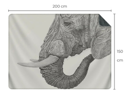 Wildlife Wild Animal Art Elephant Premium Blanket Throw Gift Idea 200 x 150 cm / 60" x 80"