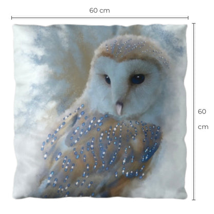 British Wildlife Art Barn Owl Premium Square Cushion Gift Idea 60x60cm