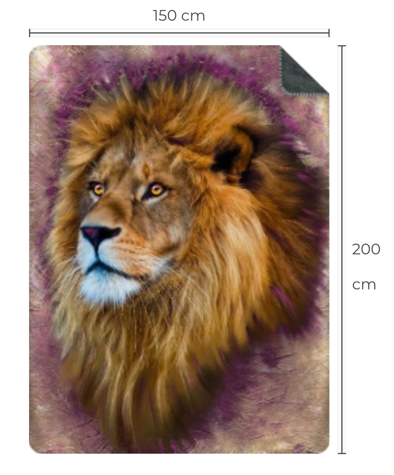 Wildlife Wild Animal Art Lion Premium Blanket Throw Gift Idea 200 x 150 cm / 60" x 80"