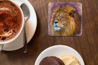 Wildlife Wild Animal Art Lion Square Personalised Coaster Gift Idea