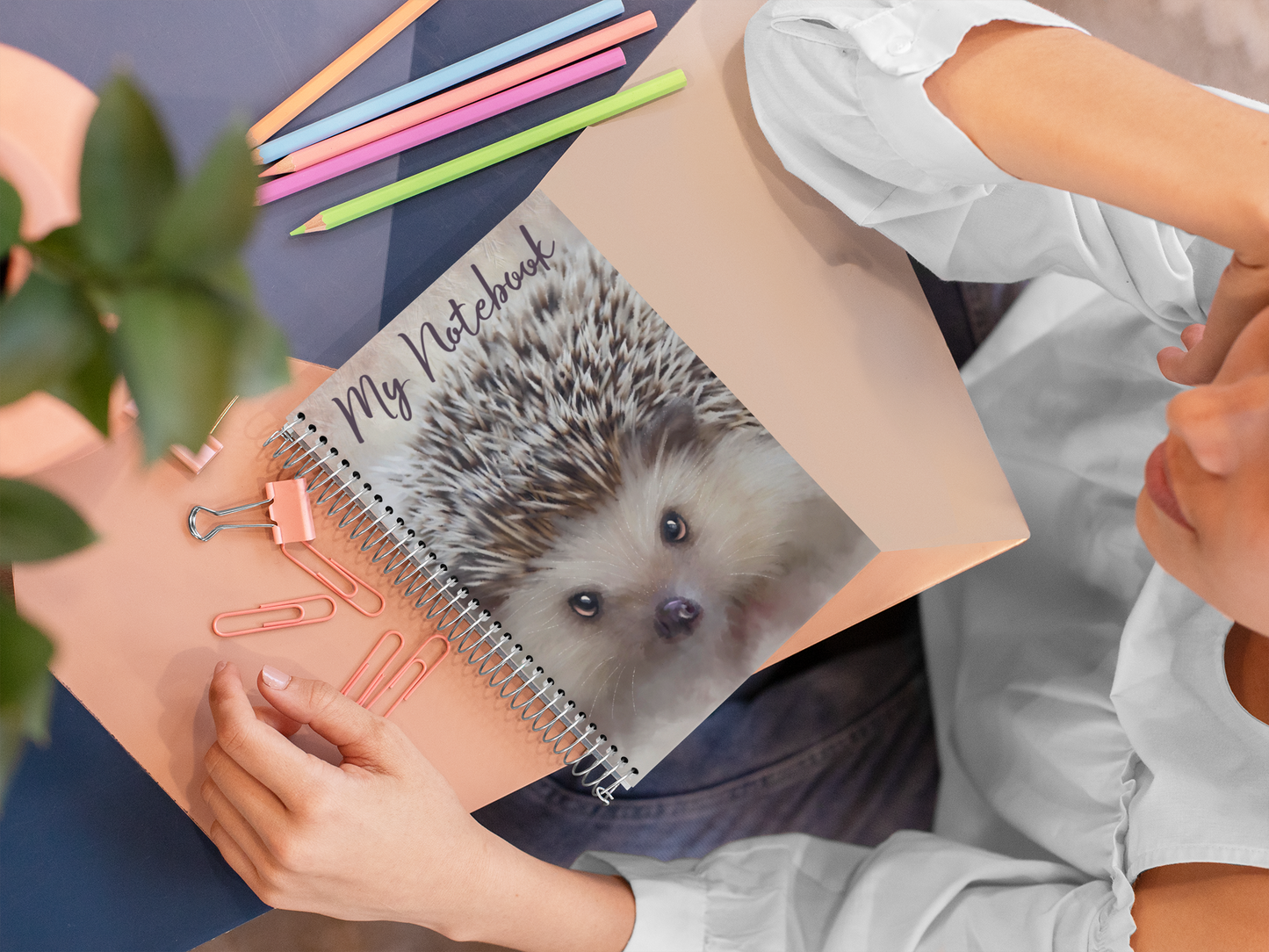 British Wildlife Art Hedgehog Notebook Gift Idea