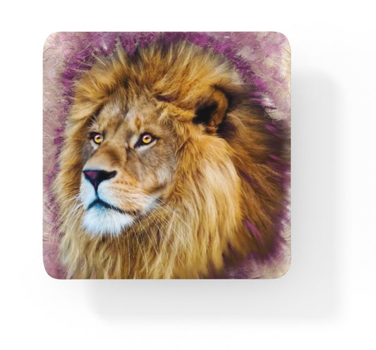 Wildlife Wild Animal Art Lion Square Personalised Coaster Gift Idea