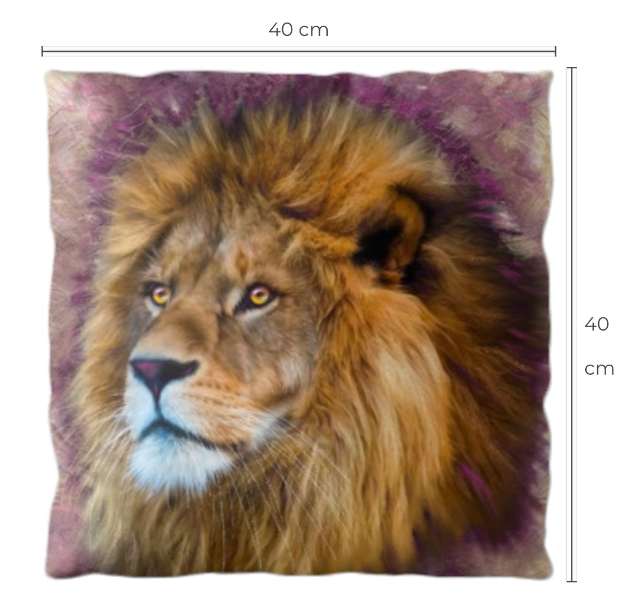 Wildlife Wild Animal Art Lion Premium Square Cushion Gift Idea 40x40cm