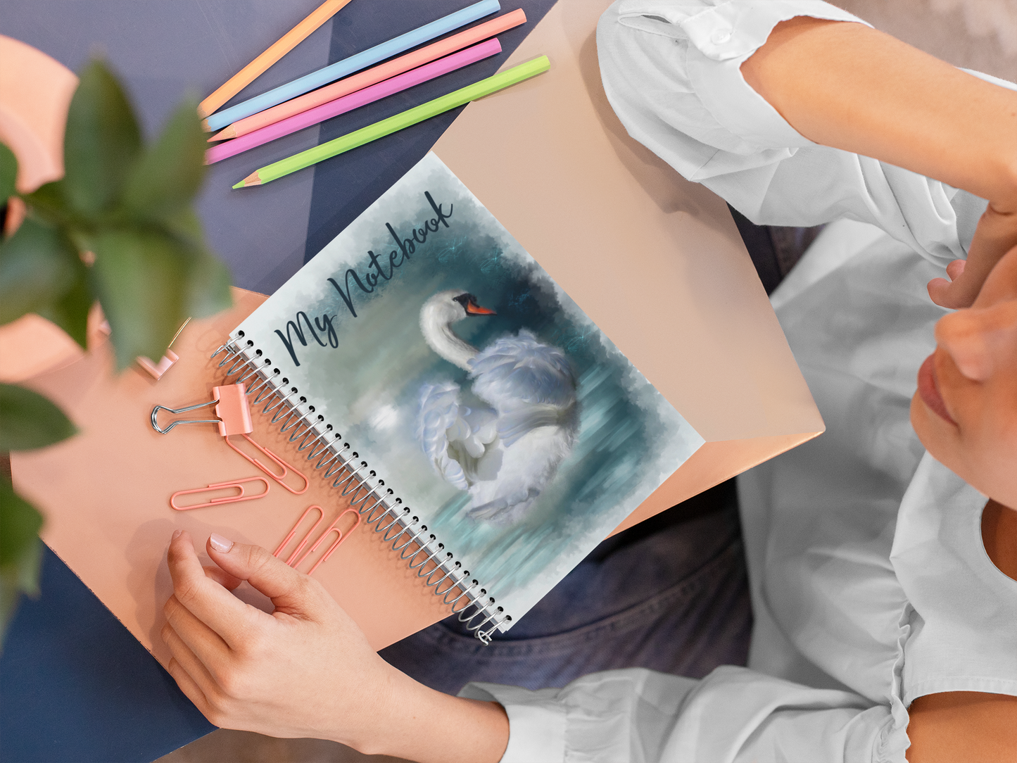 British Wildlife Art Swan Notebook Gift Idea