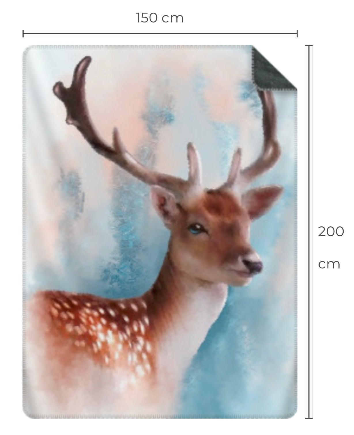 British Wildlife Art Deer Premium Blanket Throw Gift Idea 200 x 150 cm / 60" x 80"