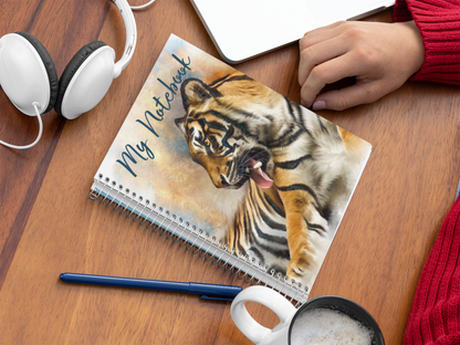 Wildlife Wild Animal Art Sitting Tiger Notebook Gift Idea