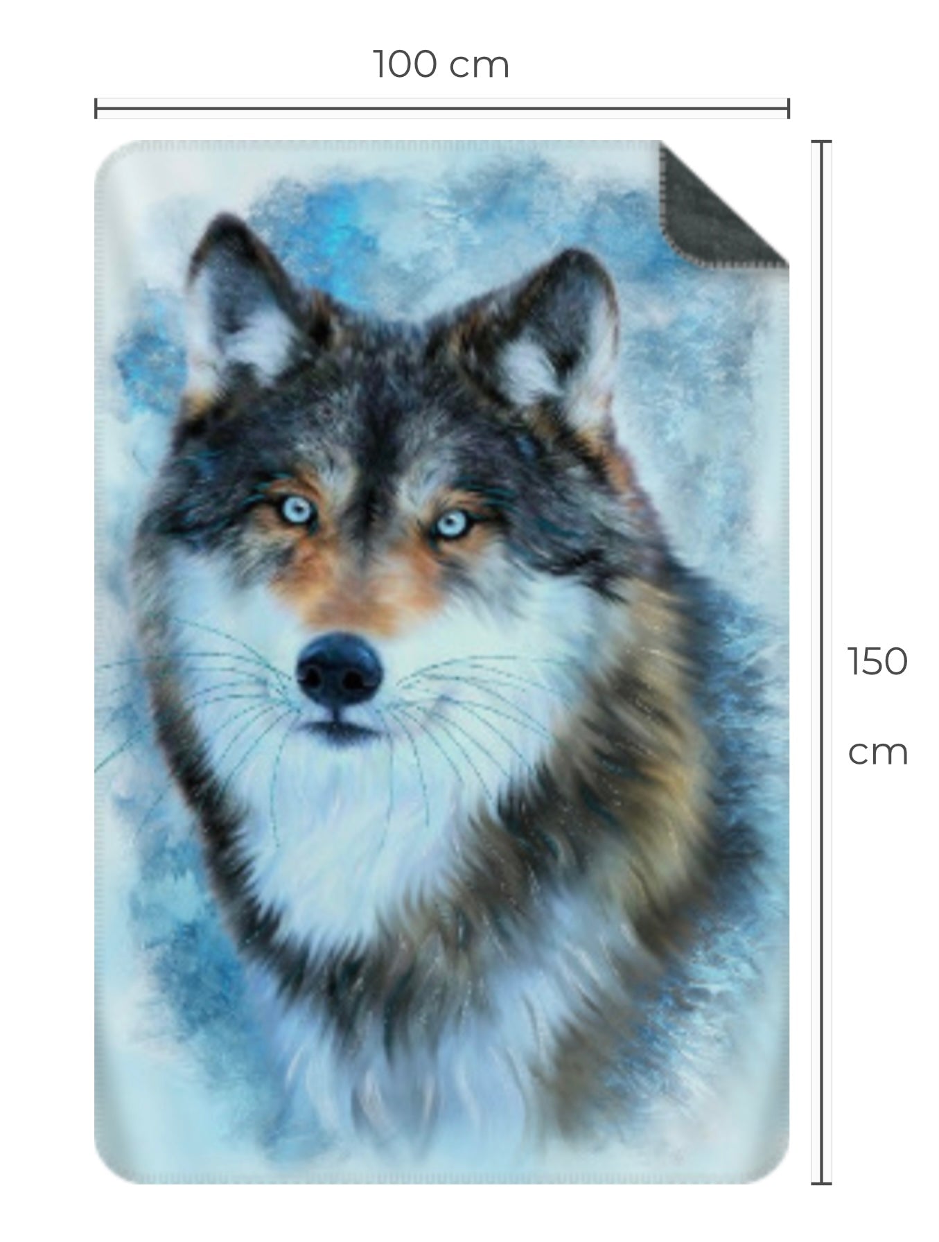 Wildlife Wild Animal Art Wolf Premium Blanket Throw Gift Idea 150 x 100 cm / 40" x 60"