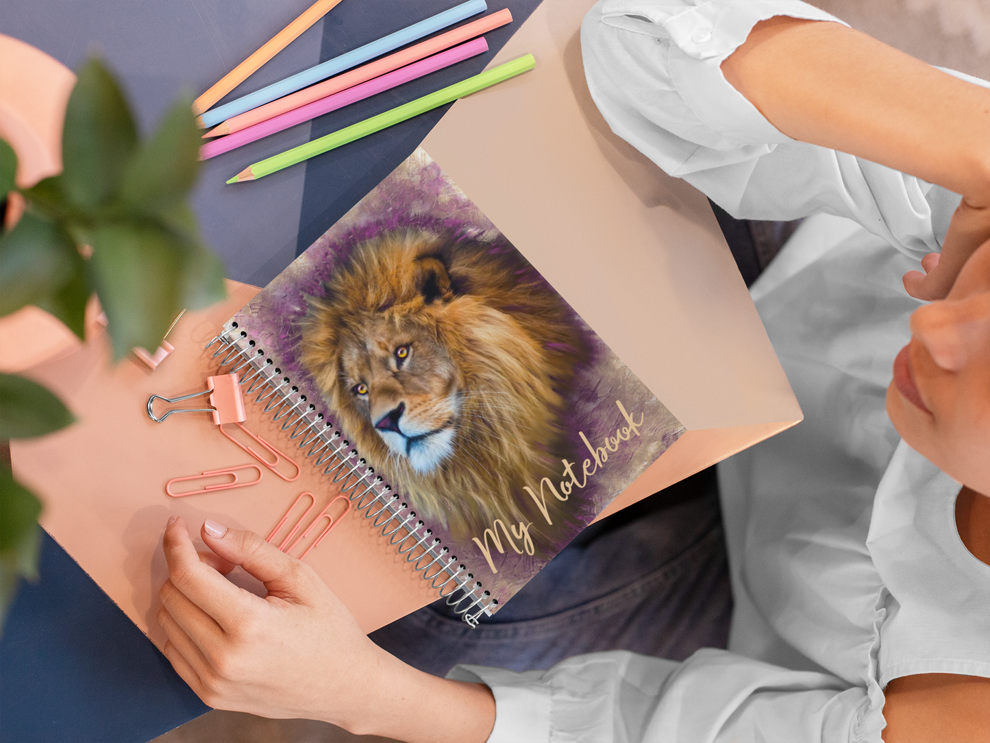 Wildlife Wild Animal Art Lion Notebook Gift Idea